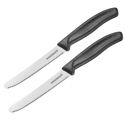 Westmark Daily-Slice Ontbijtmessen – 2 praktische messen, dubbel gekartelde snede, ideaal voor brood, broodjes & tomaten, vaatwasserbestendig – roestvrij staal, 13482270