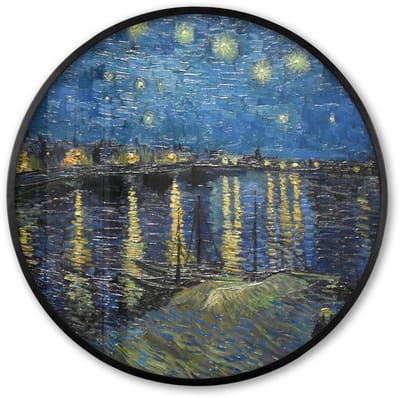 Poster in lijst Rond - Fotolijst 60x60 cm - Posters - Van Gogh - Brug - Oude meesters - Ronde posterlijst zwart - Decoratie - Wanddecoratie woonkamer - Muurdecoratie slaapkamer