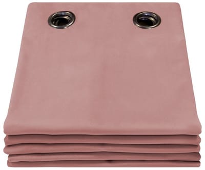 MOONDREAM DecibelControl™ 3in1 Geluidsisolerend gordijn | Thermo Winter+Zomer | 100% Verduisterend | Gepatenteerde Technologie | EU-fabricaat | Fluweel | Oogjes | Roze MC343 | 130 x 260 (BxH) cm
