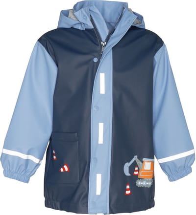 Playshoes - Regenjas voor jongens - Bouwwerkplaats - Blauw - maat 92cm