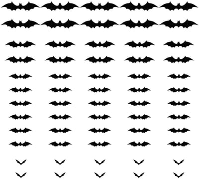 Dailygoods- Vleermuizenstickers 60 stuks - 3D Wanddecoratie - Afneembare Muurstickers - Halloween Decoratie - Waterdicht PVC - Diverse Maten - Muursticker