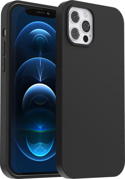 My Case hoesje geschikt voor iPhone 12 Pro Zwart Hoesje Siliconen Case Cover - Zwart