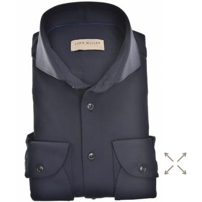 John Miller Overhemd Tailored Hyperstretch Long Sleeve Navy / male