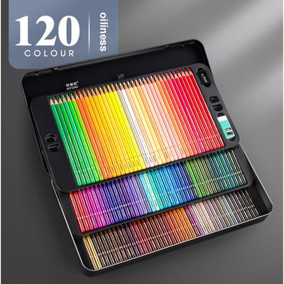 24-180 Kleuren Olieachtige Kleurpotloden Wateroplosbaar Potlood Houten Handvat Set Kunstenaar Schilderen Tekenen Schets Kunst yellow