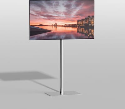 TV vloerstatief SQUARE 150 Design Tv standaard Geborsteld RVS 32-65”
