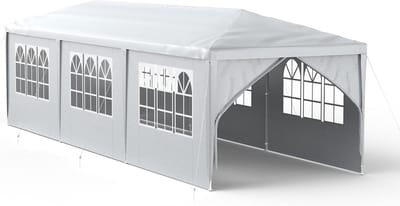 Partytent Paviljoen - Feesttent Tuintent - Buitenfeesten Organiseren - Afneembare Zijwanden - 3 x 9 m - Antraciet