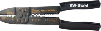 SW-Stahl 42504SB kabelschoenklemtang voor geïsoleerde en ongeïsoleerde connectoren 1,5/2,5/6 mm I draadstripper 0,75-6 mm I schroevenknipper M2,6-M5 I in blisterverpakking