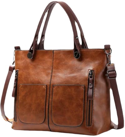 Dailygoods - Colexy Retro schoudertas voor dames en heren, waterdicht, PU-leer, grote handtas, crossbody tas, moderne tas, dameshandtas, lichte draagtas met afneembare schouderriem