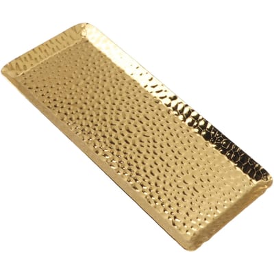 25x11cm Handdoek Gehamerd Dienbladen Roestvrij Staal Multifunctioneel Vaatwasmachinebestendig Dessertdienblad Bord voor Huis Restaurant
