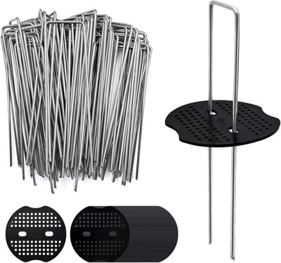 Tuinpennen Set - Grondpennen Bevestiging - Bodem Fixatie - Roestvrij Verzinkt Staal - 15cm Lengte