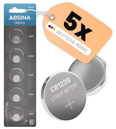 Knoopcel batterij 3V CR1220 - Lithium knoopcellen voor horloge, autosleutel en meer - 5 stuks