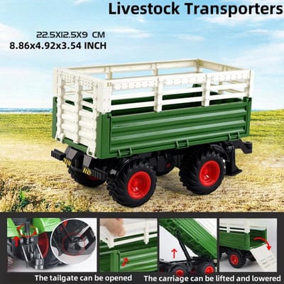 Trekker met Aanhanger met Koplampen Geluid Boerderij Speelgoed Set 1:24 Auto Vrachtwagen Boerderij Simulatie Kinderverjaardag Kerstcadeau