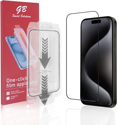 GB ProGuard Elite Screenprotector voor iPhone 15 Pro - Applicator Film – Gehard Glas – Volledige Dekking – Krasbestendig & Schokabsorberend