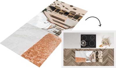 Keukenloper - Loper keuken - Zomer - Huis - Oranje - 120x50 cm - Keukenloper vinyl
