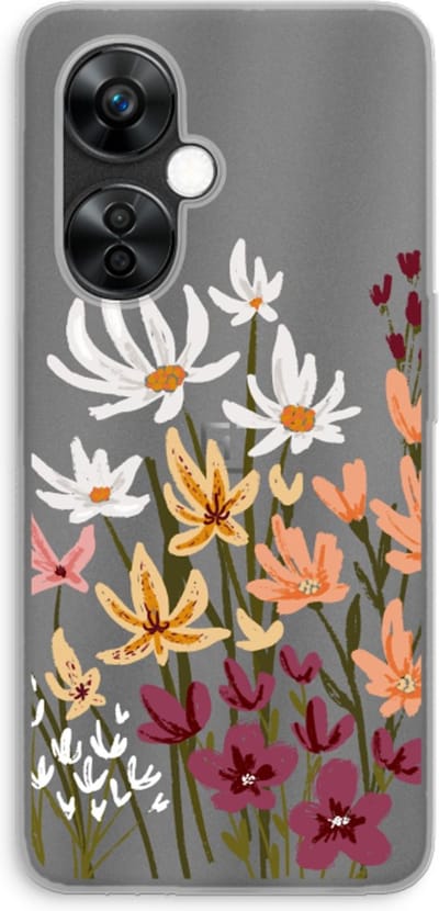 Case Company® - Hoesje geschikt voor OnePlus Nord CE 3 Lite hoesje - Painted wildflowers - Soft Cover Telefoonhoesje - Bescherming aan alle Kanten en Schermrand