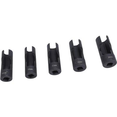5PCS Outil Douille Jambe de Force Acier CRV Entraînement 1 2in Jeu de Douilles pour Écrous de Jambe de Force pour Démonter et Remplacer 18mm‑24mm black