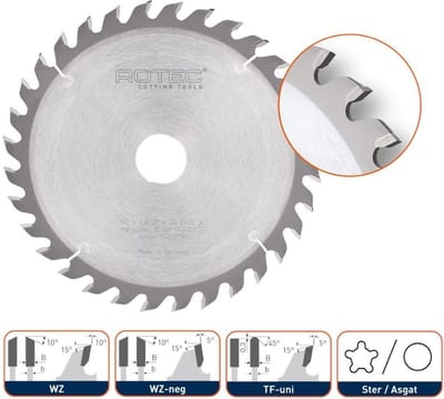 Rotec HM Zaagblad voor handmachine Ø210x30 Z36 WZ