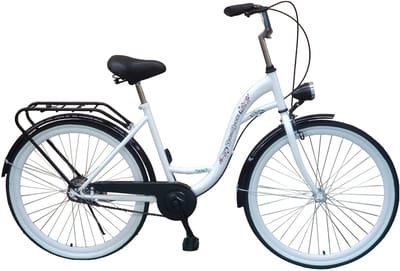 Viking Choice - Meisjesfiets – stadsfiets – 26 inch – wit, zwart