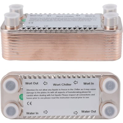 20 Plaques Refroidisseur de Moût Homebrew Contre-courant NPT1/2 Facile à Utiliser Chaleur Acier Inoxydable
