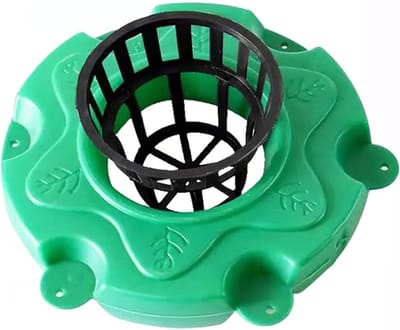 Drijvende mand - Vijver eiland - Waterplanten kweken - Milieuvriendelijk materiaal - Diameter 33 cm - Groen
