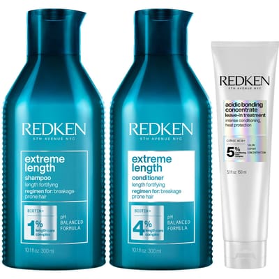 Redken Extreme Length Shampoo 300ml + Conditioner 300ml + ABC Leave-In Treatment 150ml