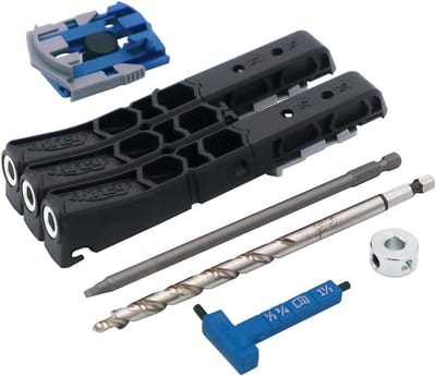 Pocket-Hole Jig - Houtverbinding Jig - Meubels Maken - Precisie Gaten Boren - 2057 cm - Blauw