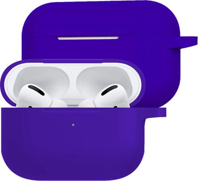 Hoesje Geschikt voor Apple Airpods Pro - Siliconen Hoes met Clip - Silicone Case Cover - Donkerblauw