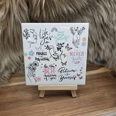 Wenstegeltje – You matter –Motivatie Cadeau – Trendy nu – Persoonlijk – Zomaar - Decoratie - Incl standaard - Motiverend Decoratie & Cadeau Hip trendy tegeltje – Tegeltje met Spreuk – Wanddecoratie
