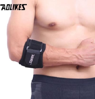 Tennisarm brace / tenniselleboog bandage met vernieuwde brede klitbandsluiting - verbeterde versie - verstelbaar - Aolikes elleboog brace