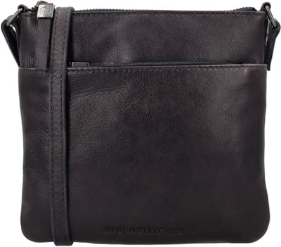 Hide & Stitches Porto Schoudertas - Crossbody - Leer - Ritsvakken - Leren Dames Tas - Donker navy