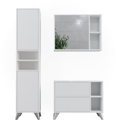 Vicco Badkamermeubelset Leano, Wit, 3-delig