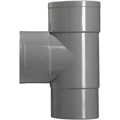 Martens T-stuk Met 2x Lijmmof En 1x Verjongd - Hwa - Pvc - Grijs - Ø80mm - 87°