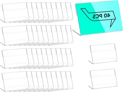 40 Stuks Mini Acryl Labelhouders - 6x4cm Tafelhanger, Naamkaart Houder, Prijslabel en Borddisplay voor Supermarkten en Restaurants