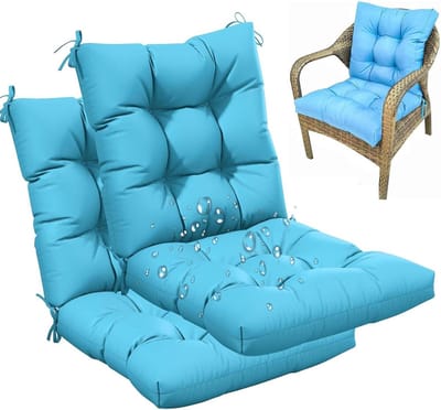 Zitkussens Tuinstoel - Set Kussens - Buiten Ontspannen - Waterdichte Stof - 10 Cm Dik - Hemelsblauw
