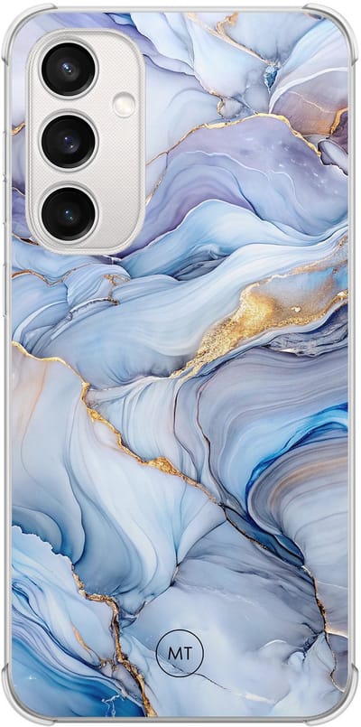 Hoesje (shockproof) geschikt voor Samsung Galaxy S23 FE - Lavender dream - Extra sterke case - TPU/polycarbonaat - Marmer - Paars, Transparant