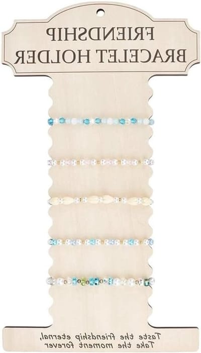 Houten Armband Houder - Armbanden Display Stand - Verticale Vriendschap Armband Organizer - Armbanden Opslag - Wandgemonteerde - Geschikt voor Winkel Showcase - 13 Slots - Zakelijke Verkopers - Houten Plank - Verticale