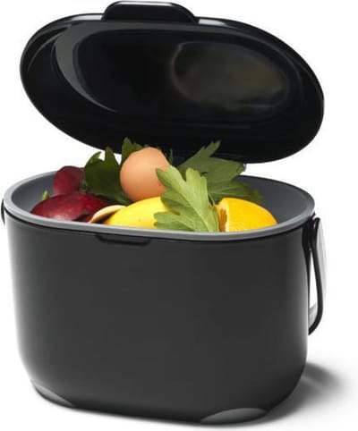 Compost Caddy GFT afvalbakje met losse binnenemmer - 3 l - zwart / grijs