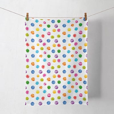 Ambiente polka dots, gekleurde stippen theedoeken, set van 2 - 50 x 70 cm - 100 % katoen