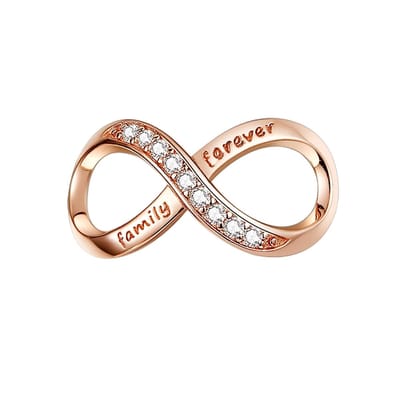 Infinity family forever rose gold bedel | bedels voor armband | Oneindig bead | bedels beads cadeau | Zilverana | geschikt voor alle bekende merken | 925 zilver | moederdag