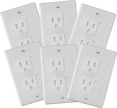 6-pack zelfsluitende Decora Outlet Covers voor kinderproof stopcontacten