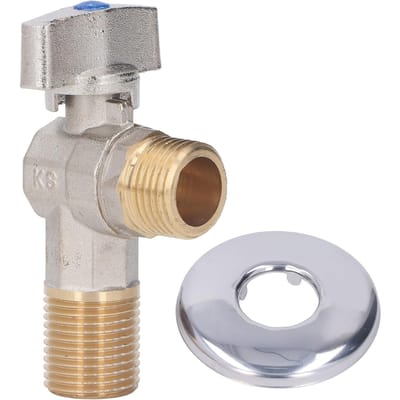 Vanne Triangle Laiton Filetage G1/2 Grand Débit Eau Froide Chaude Vanne d'Arrêt d'Angle pour Cuisine Salle de Bain