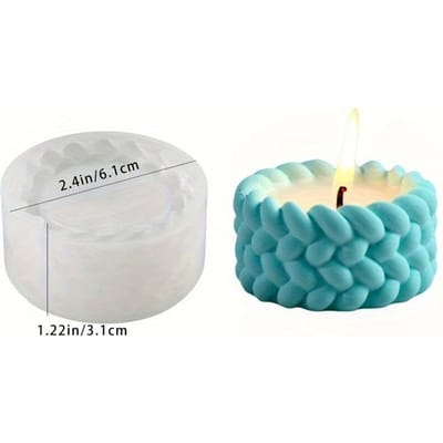 Moules de Coulée en Résine Silicone, Design Corde Cylindre Rond, Bricolage Contenant Bougie, Porte-Bijoux en Plâtre Résine, Moule Boîte de Rangement Fait Main white
