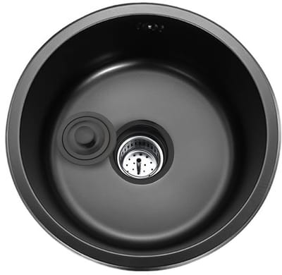 Dailygoods- Wastafel Premium T-304 Roestvrij Staal - Ronde Spoelbak - Keuken Gootsteen - Onderbouw/Opbouw - Duurzaam - Corrosiebestendig