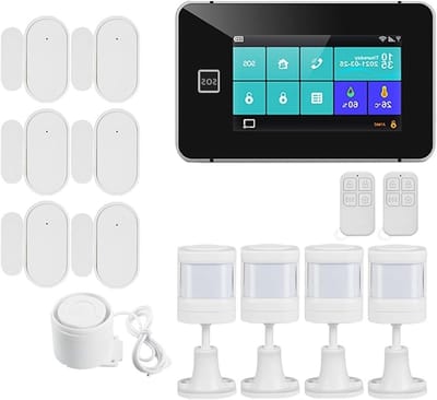 Huisbeveiligingsalarm - Smart Home Security - Veiligheid Thuis - Touch Kleurenscherm - Kit 2 - Zwart