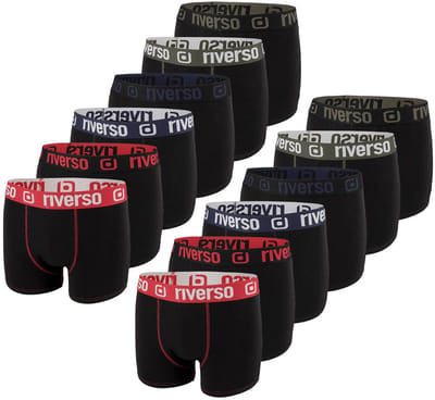 riverso Heren Boxershorts RIVOle 12 Pack Zwart S Geen krassend label