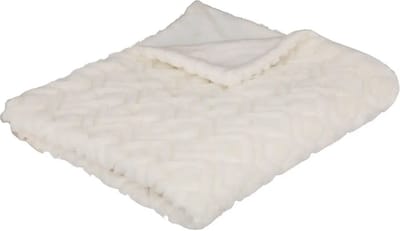 Atmosphera Plaid Mara - Wit - Fleece deken - 120 x 160 cm