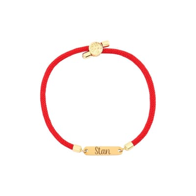 Naam Armband met Bar rood