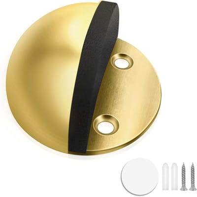 Deurstoppers - Vloerstop Deur - Deuren Op Hun Plek - Geen Boor Installatie - 46x46x25mm - Goud