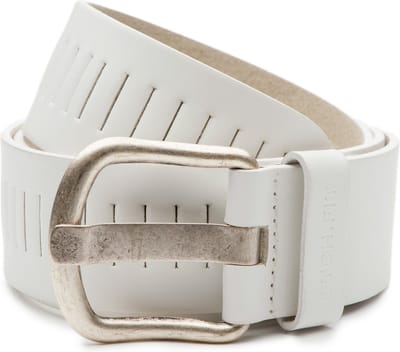 DTCH.FIT Geperforeerde leren sleuf riem Xavi - Riem Wit- Jeans Broekriem - 4cm breed - 85cm - Totale lengte 100cm