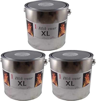 Tuinfakkel vuur verlichting in blik - 3x - 16,5 x 15 cm - 6-12 branduren - Zweedse fakkel - Vuurblik - Tuinkaars - Tuinverlichting tuinfakkels
